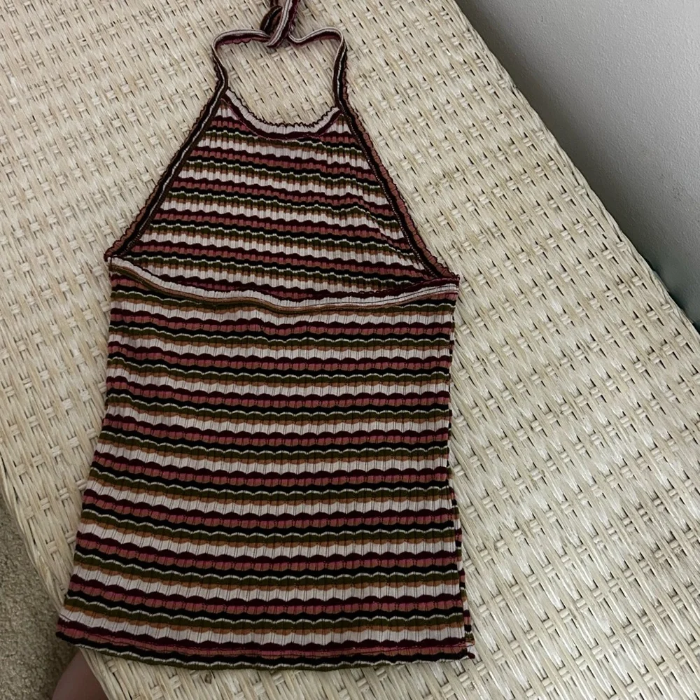 American Eagle striped halter neck tank top